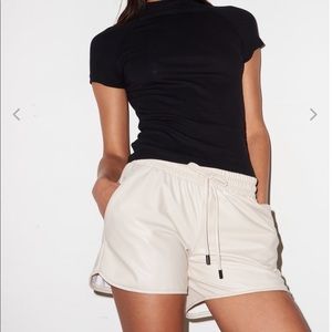 LNA faux leather shorts